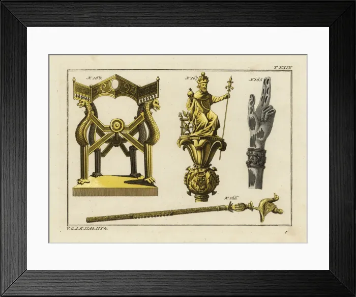 Framed Print : Scepter and throne of the Frankish kings Framed Print : Scepter and throne of the Frankish kings