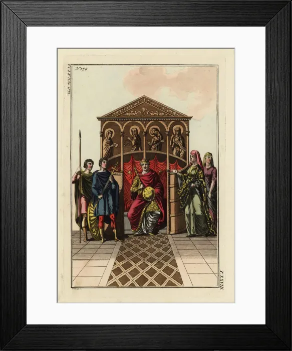 Framed Print : King Charles the Bald (823-877) on the throne