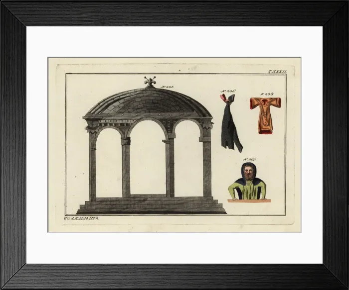Framed Print : Frankish architecture and Norman clothing Framed Print : Frankish architecture and Norman clothing