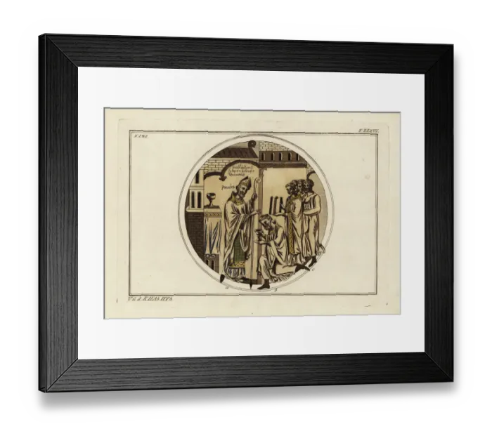 Framed Print : St. Guthlac is ordained by Bishop Headda of Lichfield Framed Print : St. Guthlac is ordained by Bishop Headda of Lichfield