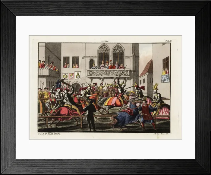 Framed Print : A medieval tourney with cudgel, sword and lance Framed Print : A medieval tourney with cudgel, sword and lance