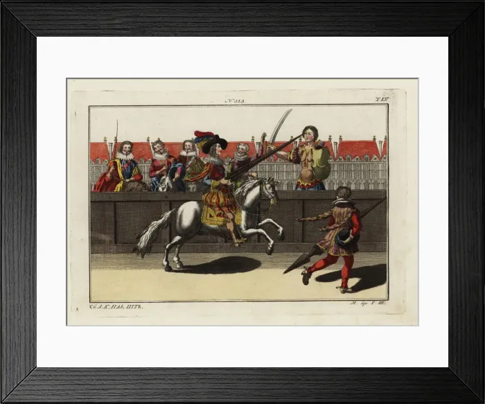 Framed Print : Jousting at a quintain or pavo Framed Print : Jousting at a quintain or pavo