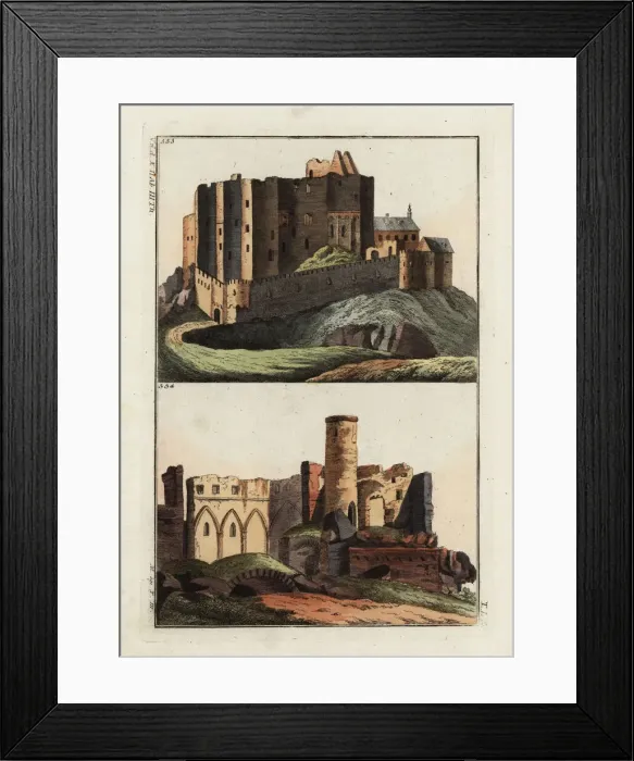 Framed Print : Ruins of the medieval castles at Lichtenstein and Falkensten Framed Print : Ruins of the medieval castles at Lichtenstein and Falkensten