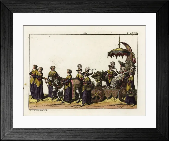 Framed Print : A triumphal carriage with female reapers holding scythes Framed Print : A triumphal carriage with female reapers holding scythes