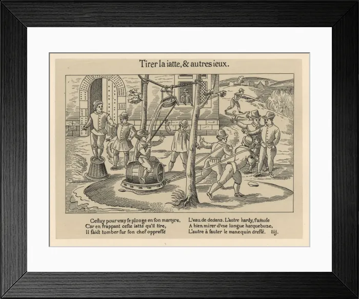 Framed Print : Tilting at a basin (tirer la jatte) while Framed Print : Tilting at a basin (tirer la jatte) while