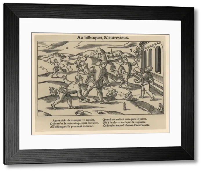 Framed Print : Bilboquet and other games - including skittles Framed Print : Bilboquet and other games - including skittles