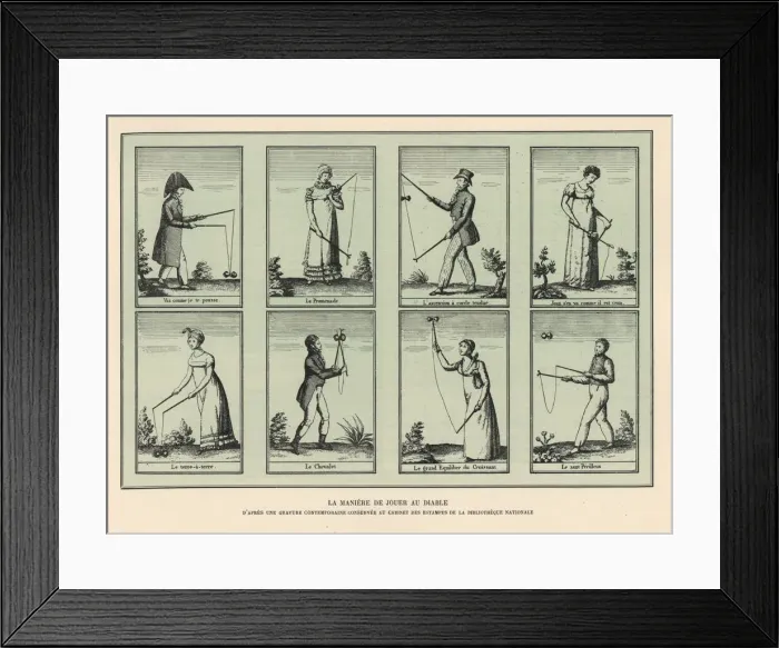 Framed Print : Instructions for the game of diablo or Chinese yo-yo Framed Print : Instructions for the game of diablo or Chinese yo-yo