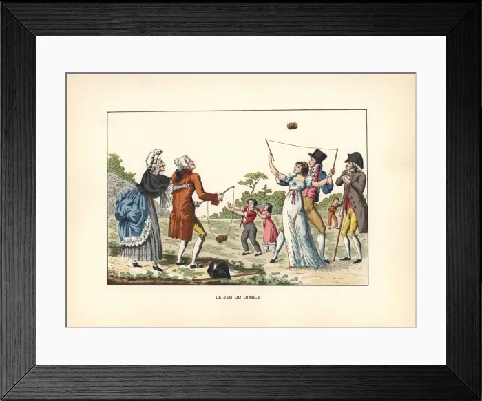 Framed Print : Old and young playing the game of diabolo Framed Print : Old and young playing the game of diabolo
