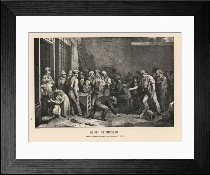 Framed Print : The game of tonneau, 19th century Framed Print : The game of tonneau, 19th century