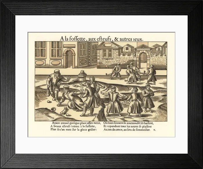 Framed Print : Men playing fossette (golf) and croce (hockey) Framed Print : Men playing fossette (golf) and croce (hockey)