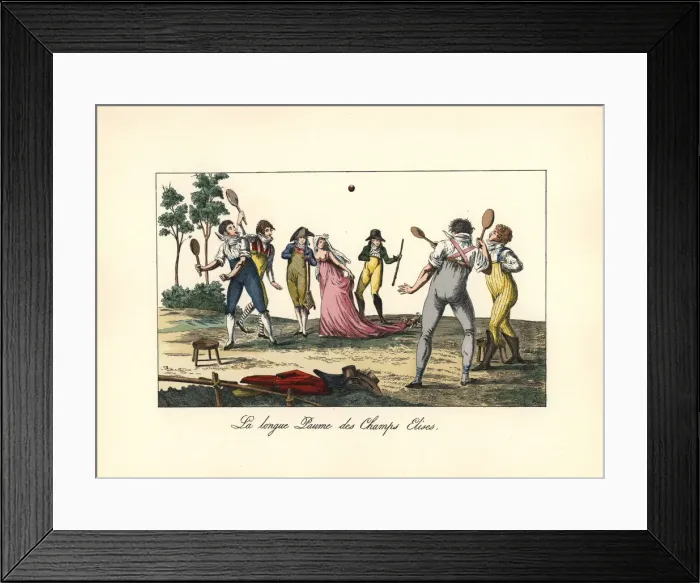 Framed Print : The game of tennis on the Champs Elysees, 19th century Framed Print : The game of tennis on the Champs Elysees, 19th century