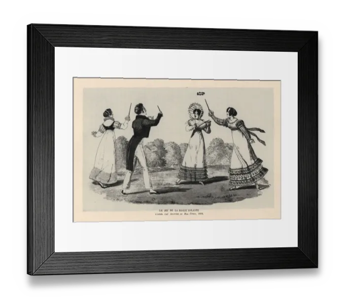 Framed Print : Fashionable people playing the game of ring toss, 1818 Framed Print : Fashionable people playing the game of ring toss, 1818