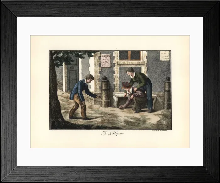 Framed Print : Boys playing marbles on a street corner Framed Print : Boys playing marbles on a street corner