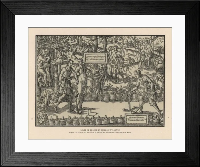 Framed Print : The game of ground billiards, 16th century Framed Print : The game of ground billiards, 16th century