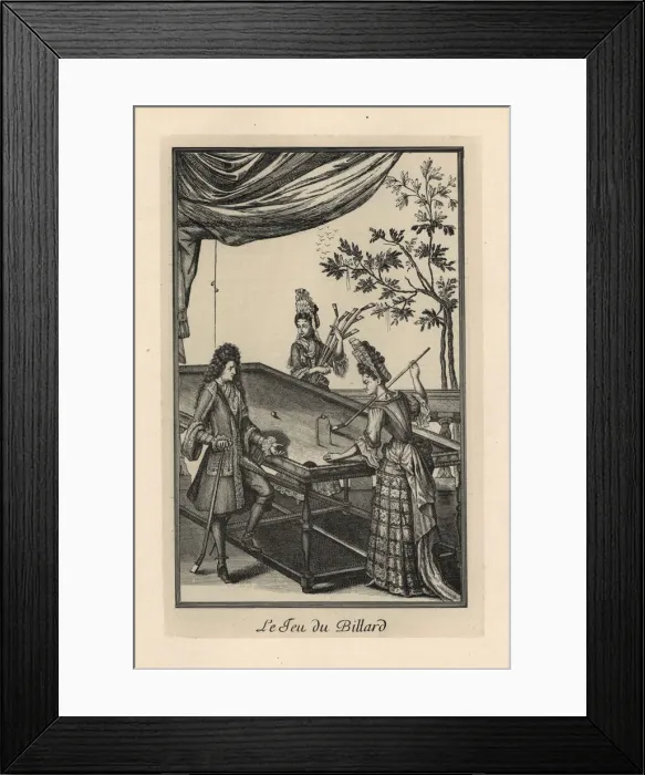 Framed Print : The Duchess of Burgundy playing billiards, 18th century Framed Print : The Duchess of Burgundy playing billiards, 18th century