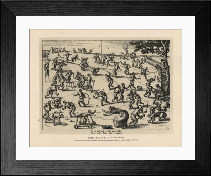 Framed Print : Monkeys playing golf, skittles, hoops, croquet Framed Print : Monkeys playing golf, skittles, hoops, croquet