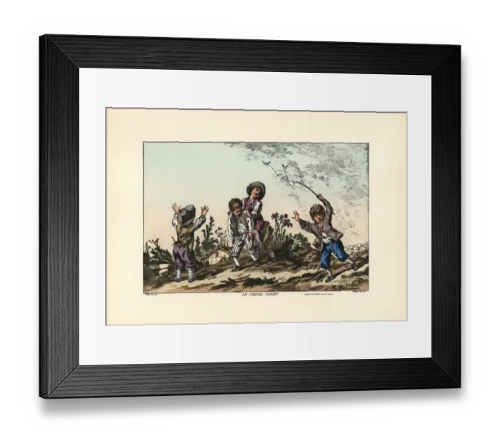 Framed Print : Boys playing the game of piggyback horseriding Framed Print : Boys playing the game of piggyback horseriding