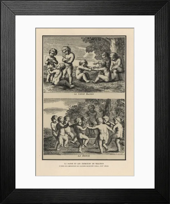 Framed Print : Boys playing tug-of-war with batons and dancing Framed Print : Boys playing tug-of-war with batons and dancing