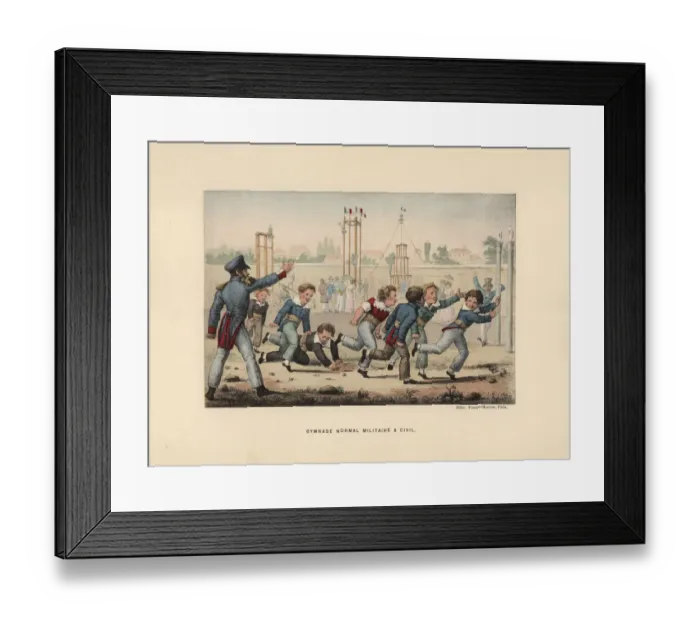 Framed Print : Boys running and climbing over an obstacle Framed Print : Boys running and climbing over an obstacle