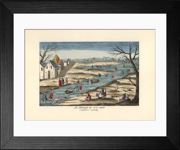 Framed Print : Ice skating and sledding on a glacier near Framed Print : Ice skating and sledding on a glacier near