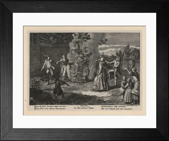 Framed Print : Villagers dancing around the bonfire for Framed Print : Villagers dancing around the bonfire for