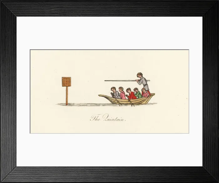 Framed Print : Tilting at water quintain, 14th century Framed Print : Tilting at water quintain, 14th century