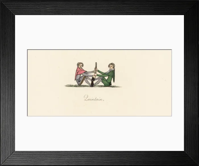 Framed Print : Quintain exercises, 14th century Framed Print : Quintain exercises, 14th century