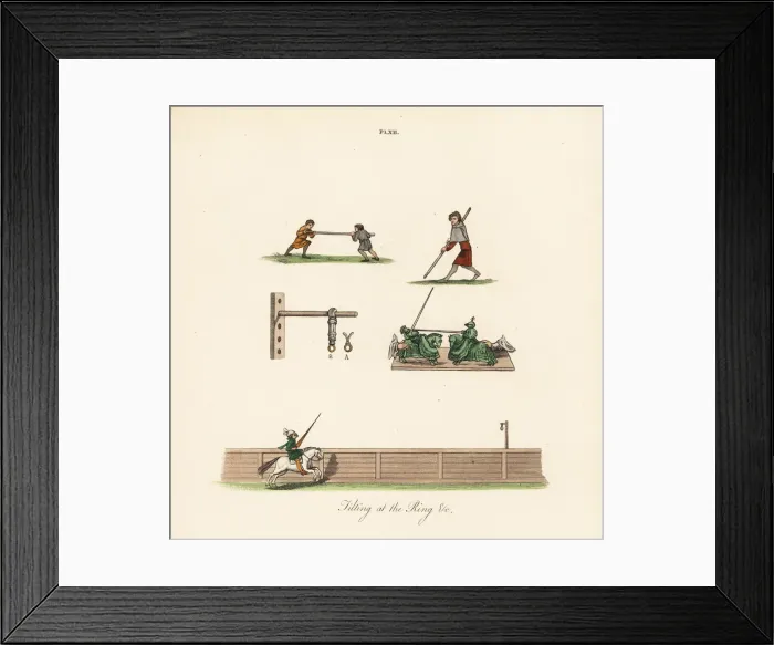Framed Print : Tilting games, 14th century Framed Print : Tilting games, 14th century