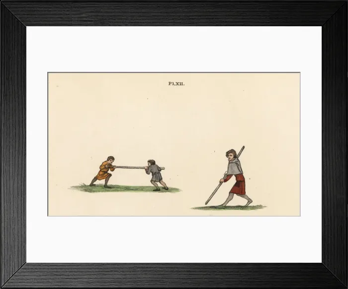 Framed Print : Tilting game, 14th century Framed Print : Tilting game, 14th century