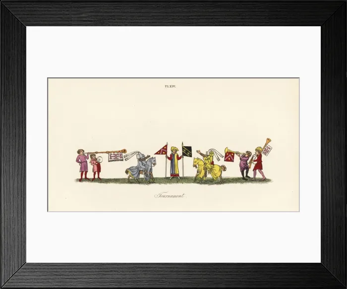 Framed Print : Preparation for a tournament, 13th century Framed Print : Preparation for a tournament, 13th century