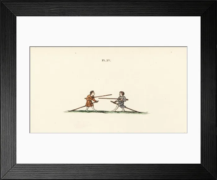 Framed Print : Jousting play, 14th century Framed Print : Jousting play, 14th century