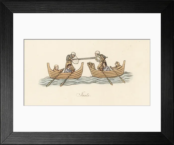 Framed Print : Boat tilting, 14th century Framed Print : Boat tilting, 14th century