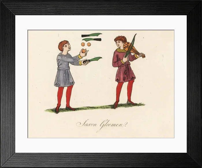 Framed Print : Anglo-Saxon gleemen performers Framed Print : Anglo-Saxon gleemen performers