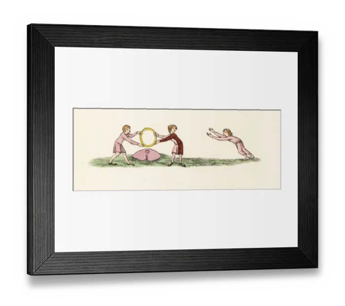 Framed Print : Medieval tumbler jumping through hoop Framed Print : Medieval tumbler jumping through hoop