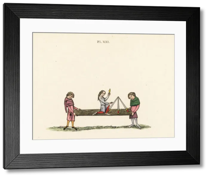 Framed Print : Balancing act, 14th century Framed Print : Balancing act, 14th century