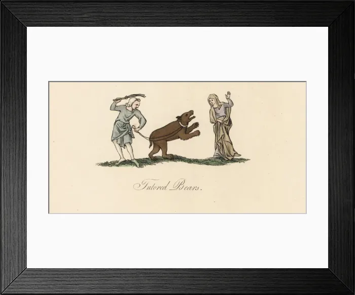 Framed Print : Dancer and trained bear, 10th century
