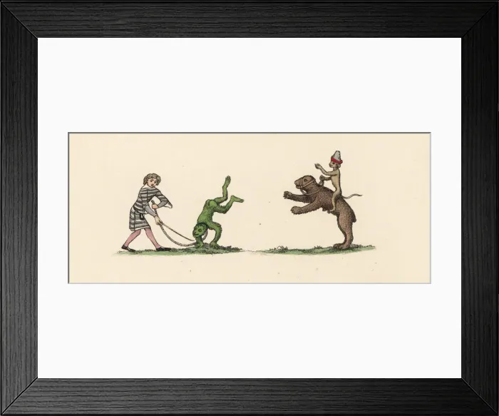 Framed Print : Medieval trained animals Framed Print : Medieval trained animals