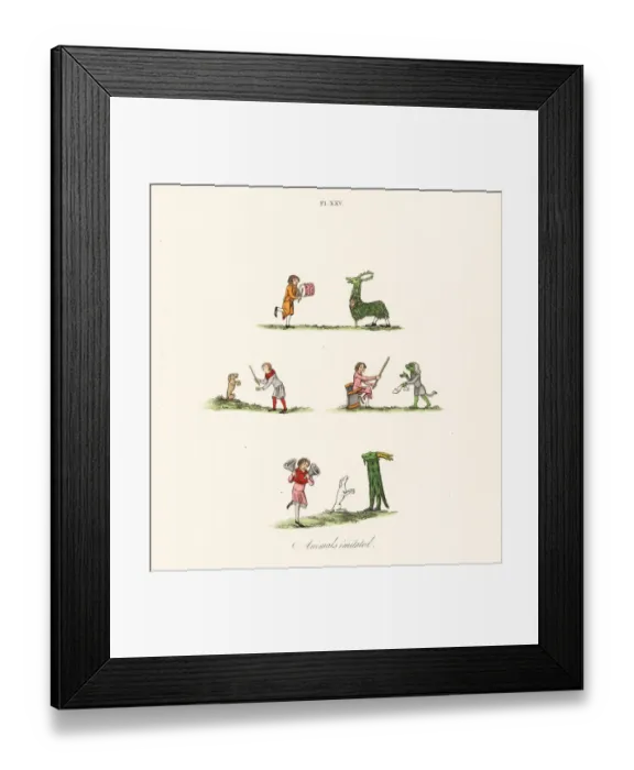 Framed Print : Animal imitators, 14th century Framed Print : Animal imitators, 14th century