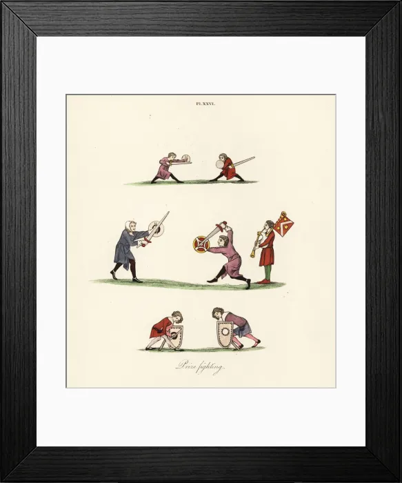 Framed Print : Medieval swordfight show Framed Print : Medieval swordfight show