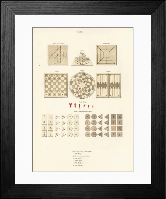 Framed Print : Board games of the 14th century Framed Print : Board games of the 14th century