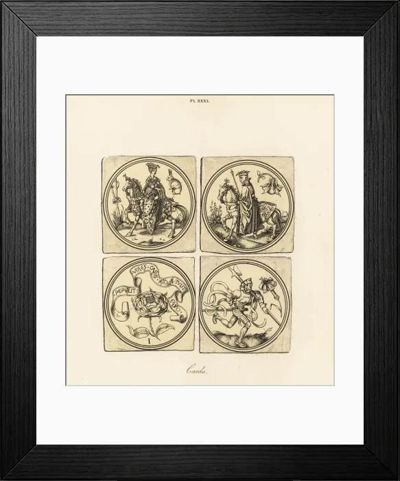 Framed Print : Playing cards from the 15th century Framed Print : Playing cards from the 15th century