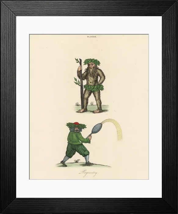 Framed Print : Wild men from medieval pageants Framed Print : Wild men from medieval pageants