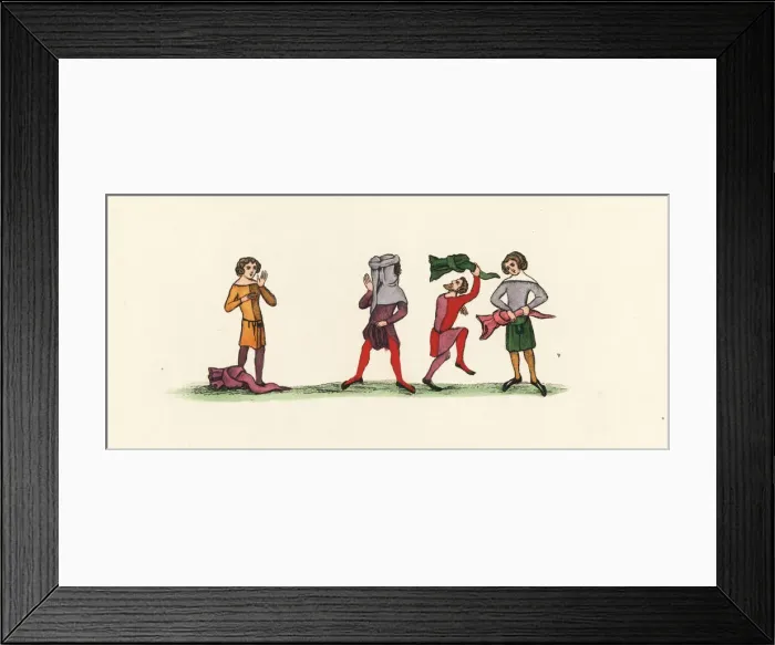 Framed Print : Hoodman blind, or blind mans buff, 14th century Framed Print : Hoodman blind, or blind mans buff, 14th century
