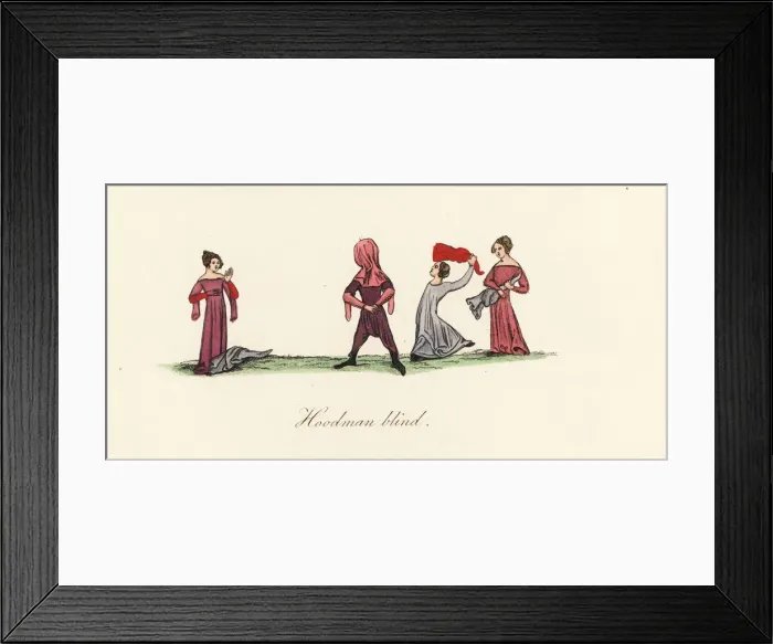 Framed Print : Hoodman blind, or blind mans buff, 14th century Framed Print : Hoodman blind, or blind mans buff, 14th century