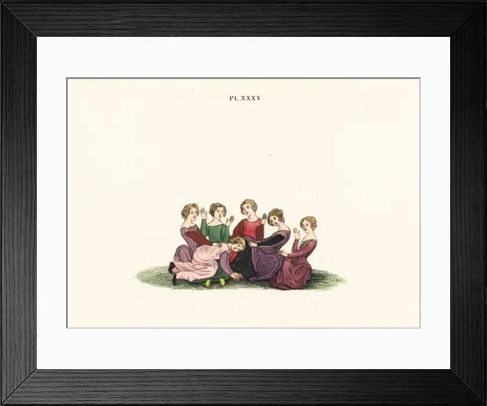Framed Print : Game of hot cockles, 14th century Framed Print : Game of hot cockles, 14th century