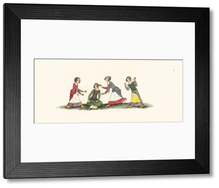 Framed Print : Game of frog in the middle, 14th century Framed Print : Game of frog in the middle, 14th century