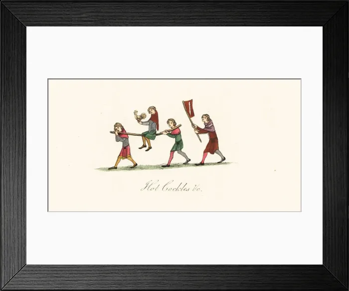 Framed Print : Cock-throwing game, 14th century Framed Print : Cock-throwing game, 14th century