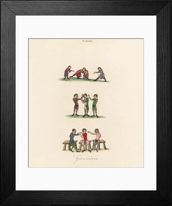 Framed Print : Games unknown, 14th century Framed Print : Games unknown, 14th century