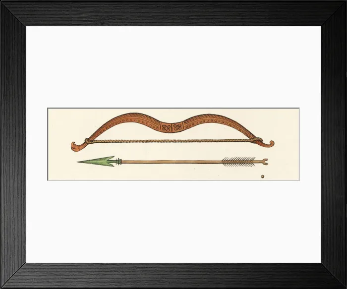 Framed Print : Saxon bow and arrow, 10th century Framed Print : Saxon bow and arrow, 10th century