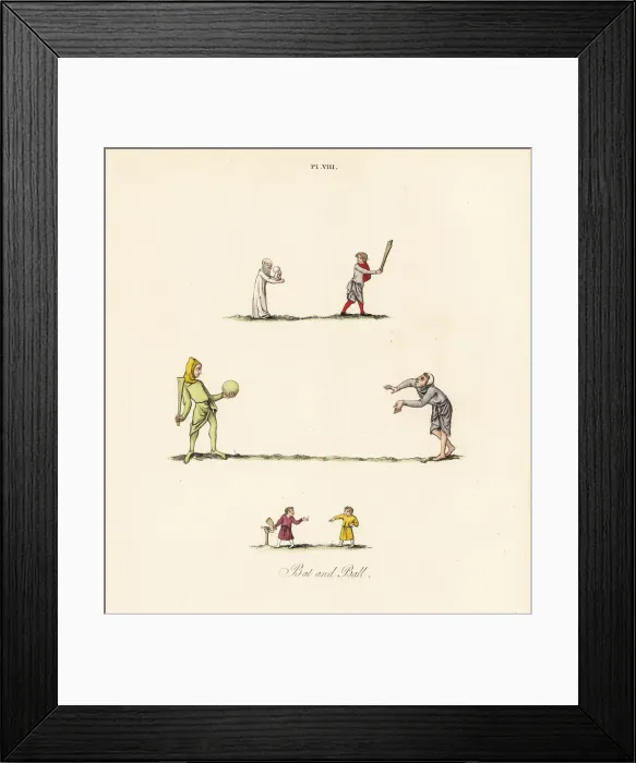 Framed Print : Medieval bat and ball games Framed Print : Medieval bat and ball games